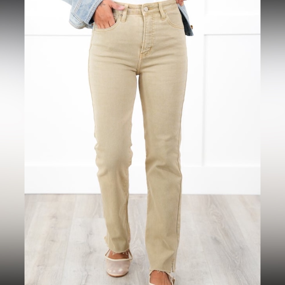 Women’s High Rise Straight Leg Risen Jeans 2XL RDP5507X Tummy Control